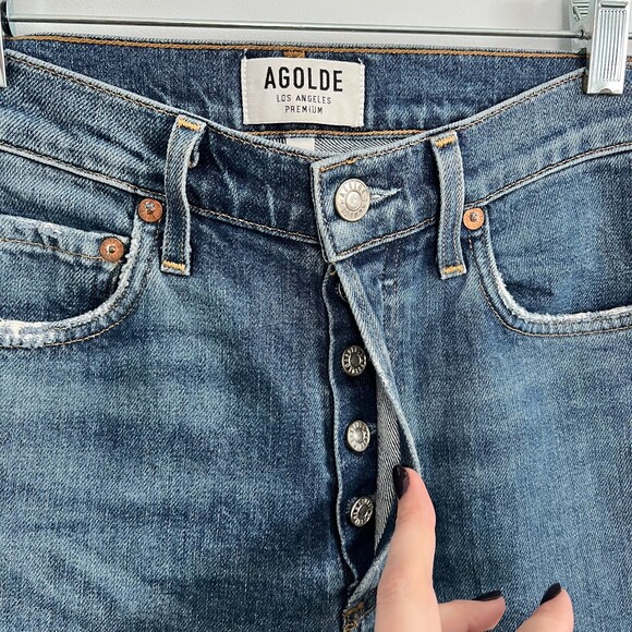 Agolde Nico High Rise Slim Fit Jean Denim Sz 24 - Picture 6 of 6